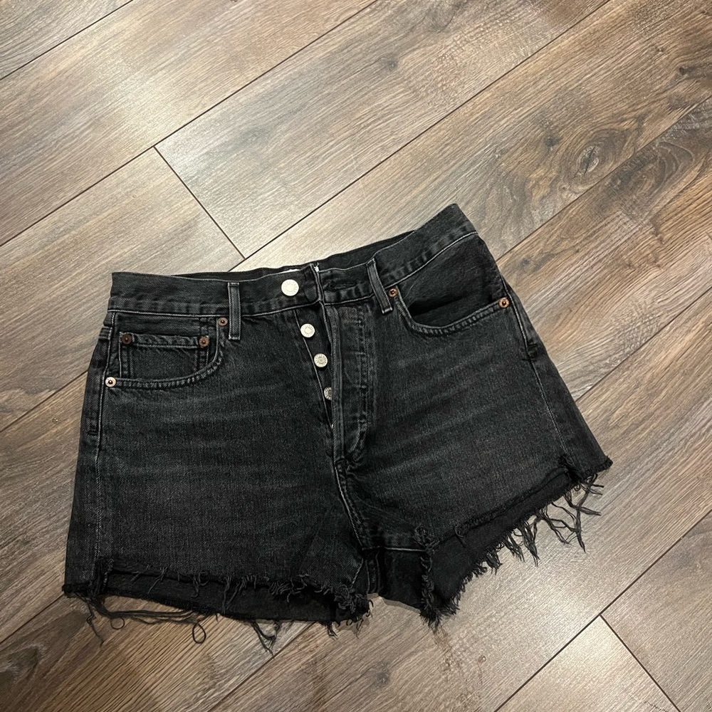 Agolde Black Denim Shorts